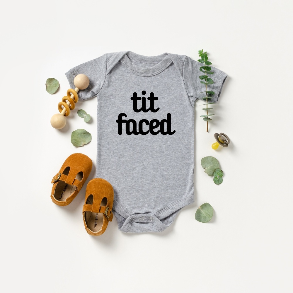 Tit Faced Breastfed Breast feeding Onesie Baby